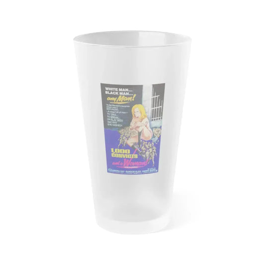 1,000 CONVICTS AND A WOMAN 1971 Movie Poster - Frosted Pint Glass 16oz 16oz Frosted - Go Mug Yourself