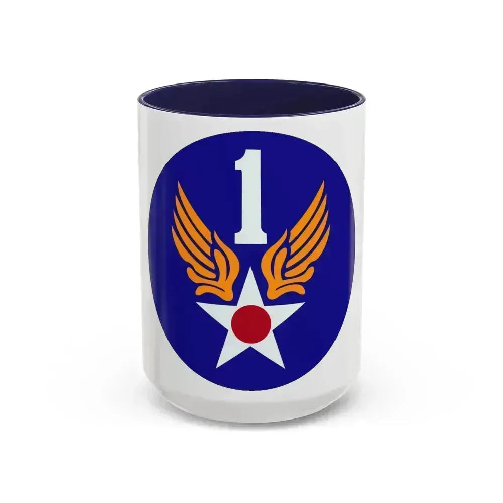 1 Air Force (U.S. Army) Accent Coffee Mug 15oz Navy - Go Mug Yourself