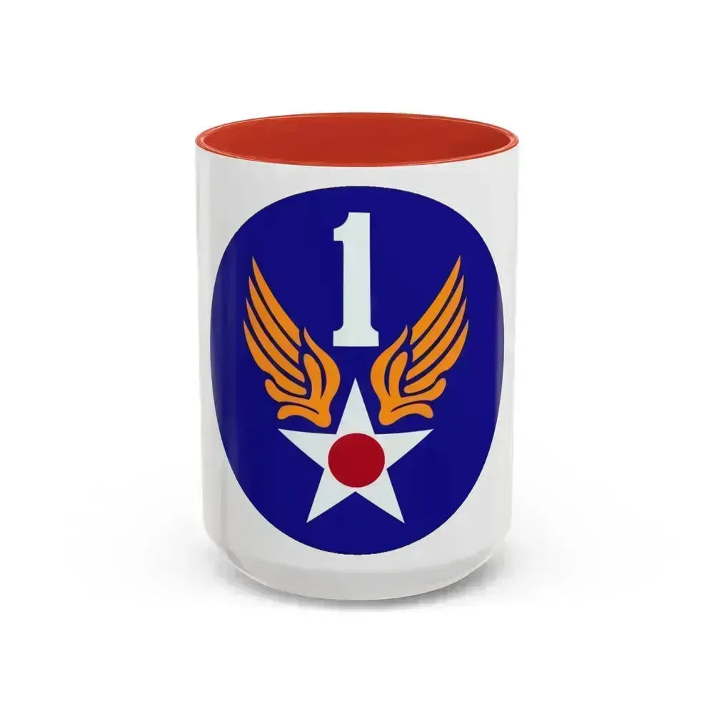 1 Air Force (U.S. Army) Accent Coffee Mug 15oz Red - Go Mug Yourself