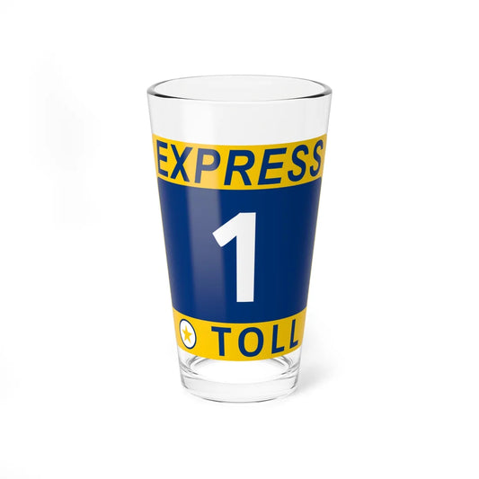 1 Express Lane free (Texas) (Road Sign) Pint Glass 16oz 16oz - Go Mug Yourself