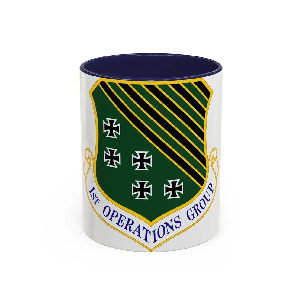 1 Operations Group ACC (U.S. Air Force) Accent Coffee Mug 11oz Navy - Go Mug Yourself
