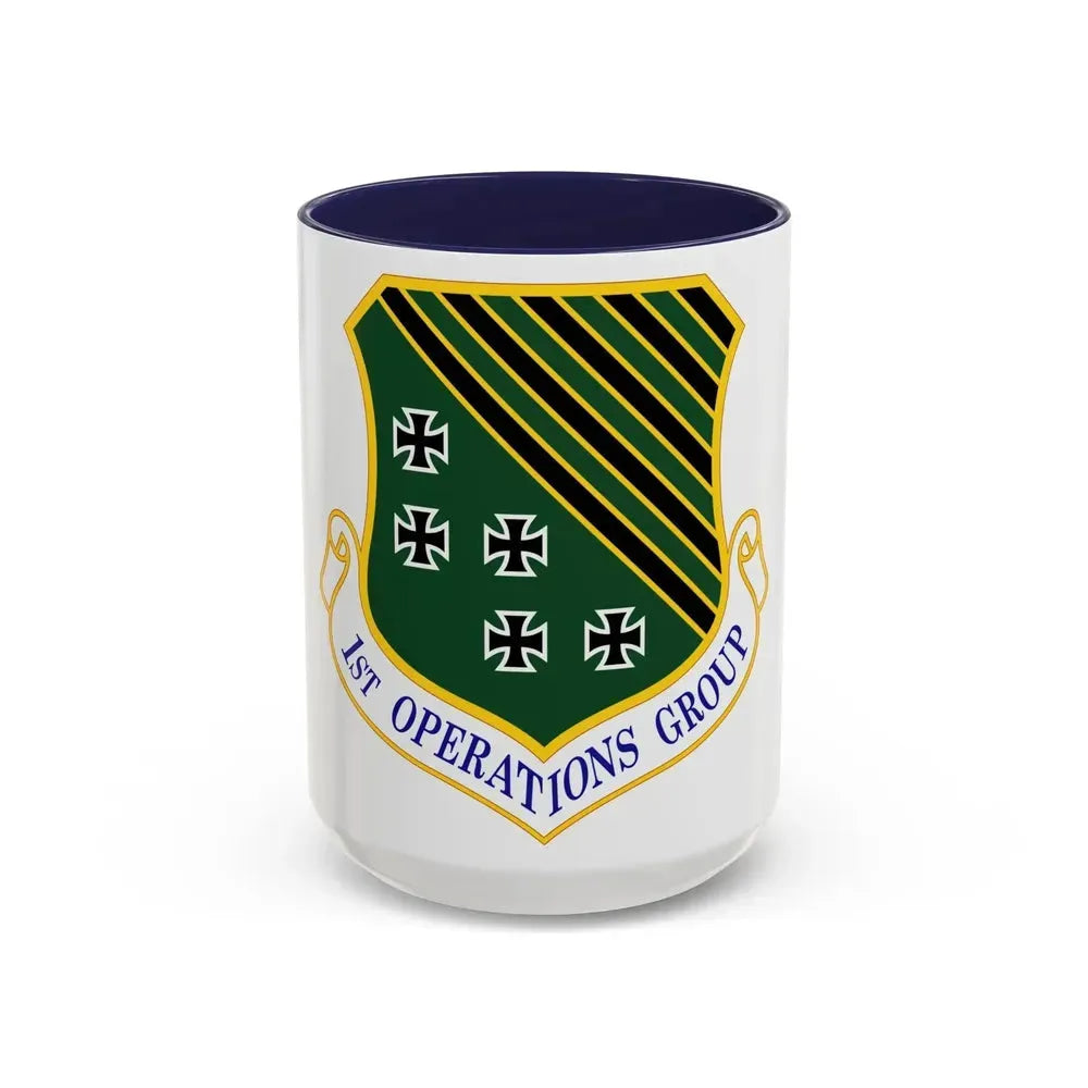 1 Operations Group ACC (U.S. Air Force) Accent Coffee Mug 15oz Navy - Go Mug Yourself