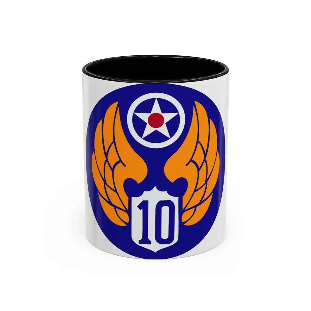 10 Air Force (U.S. Army) Accent Coffee Mug-11oz-Black-Go Mug Yourself