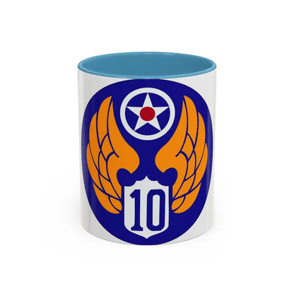 10 Air Force (U.S. Army) Accent Coffee Mug-11oz-Light Blue-Go Mug Yourself