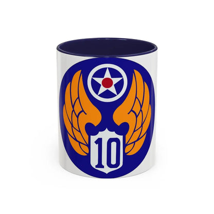 10 Air Force (U.S. Army) Accent Coffee Mug-11oz-Navy-Go Mug Yourself