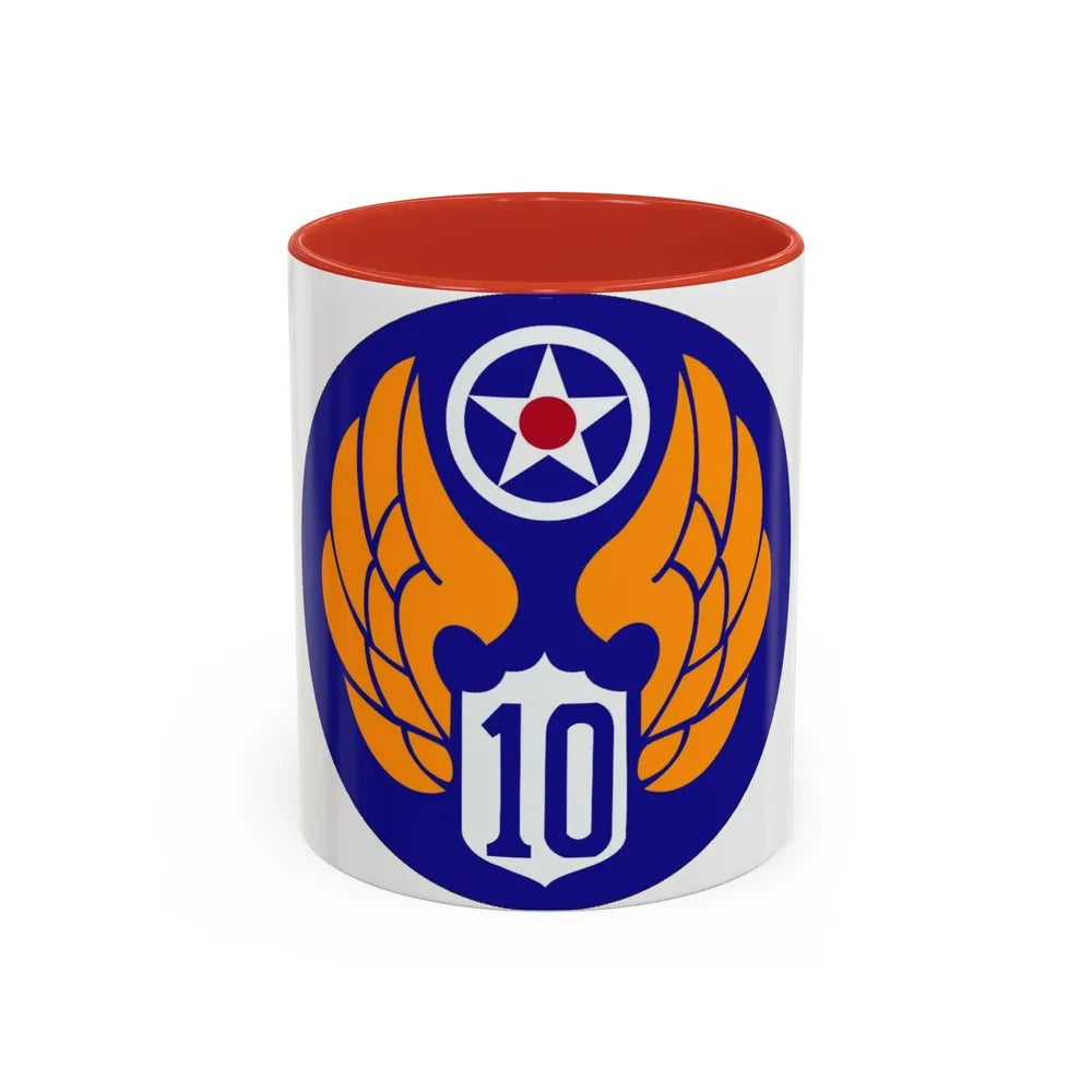 10 Air Force (U.S. Army) Accent Coffee Mug-11oz-Red-Go Mug Yourself