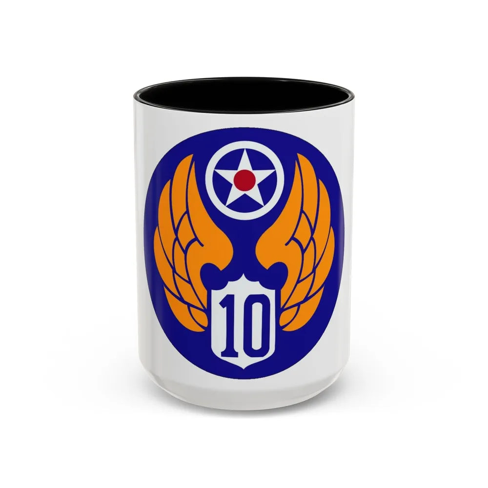 10 Air Force (U.S. Army) Accent Coffee Mug-15oz-Black-Go Mug Yourself