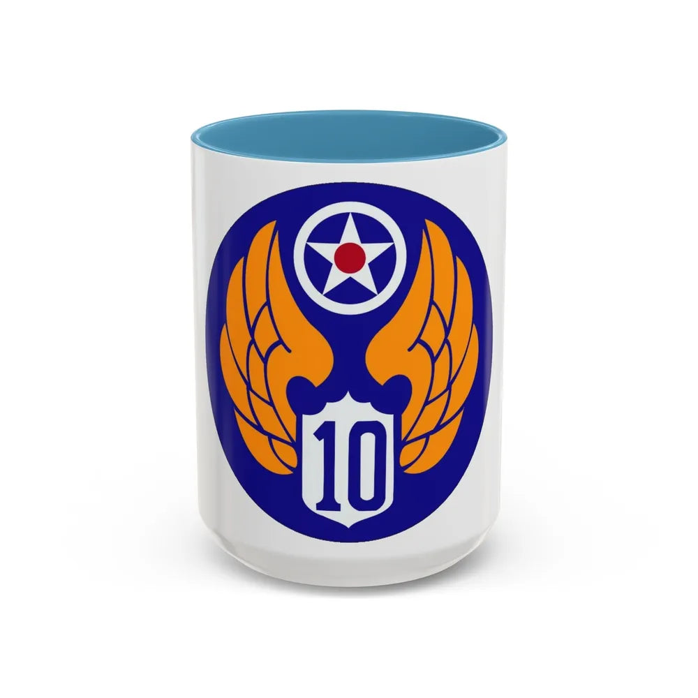 10 Air Force (U.S. Army) Accent Coffee Mug-15oz-Light Blue-Go Mug Yourself