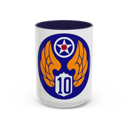 10 Air Force (U.S. Army) Accent Coffee Mug-15oz-Navy-Go Mug Yourself