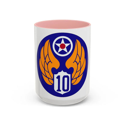 10 Air Force (U.S. Army) Accent Coffee Mug-15oz-Pink-Go Mug Yourself