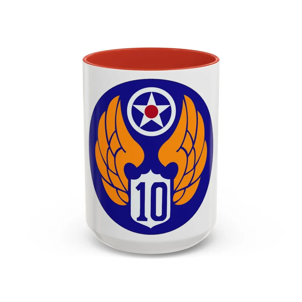 10 Air Force (U.S. Army) Accent Coffee Mug-15oz-Red-Go Mug Yourself