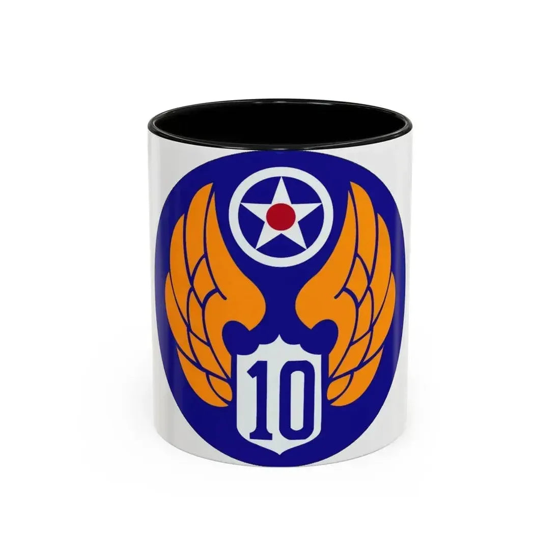 10 Air Force (U.S. Army) Accent Coffee Mug 11oz Black - Go Mug Yourself
