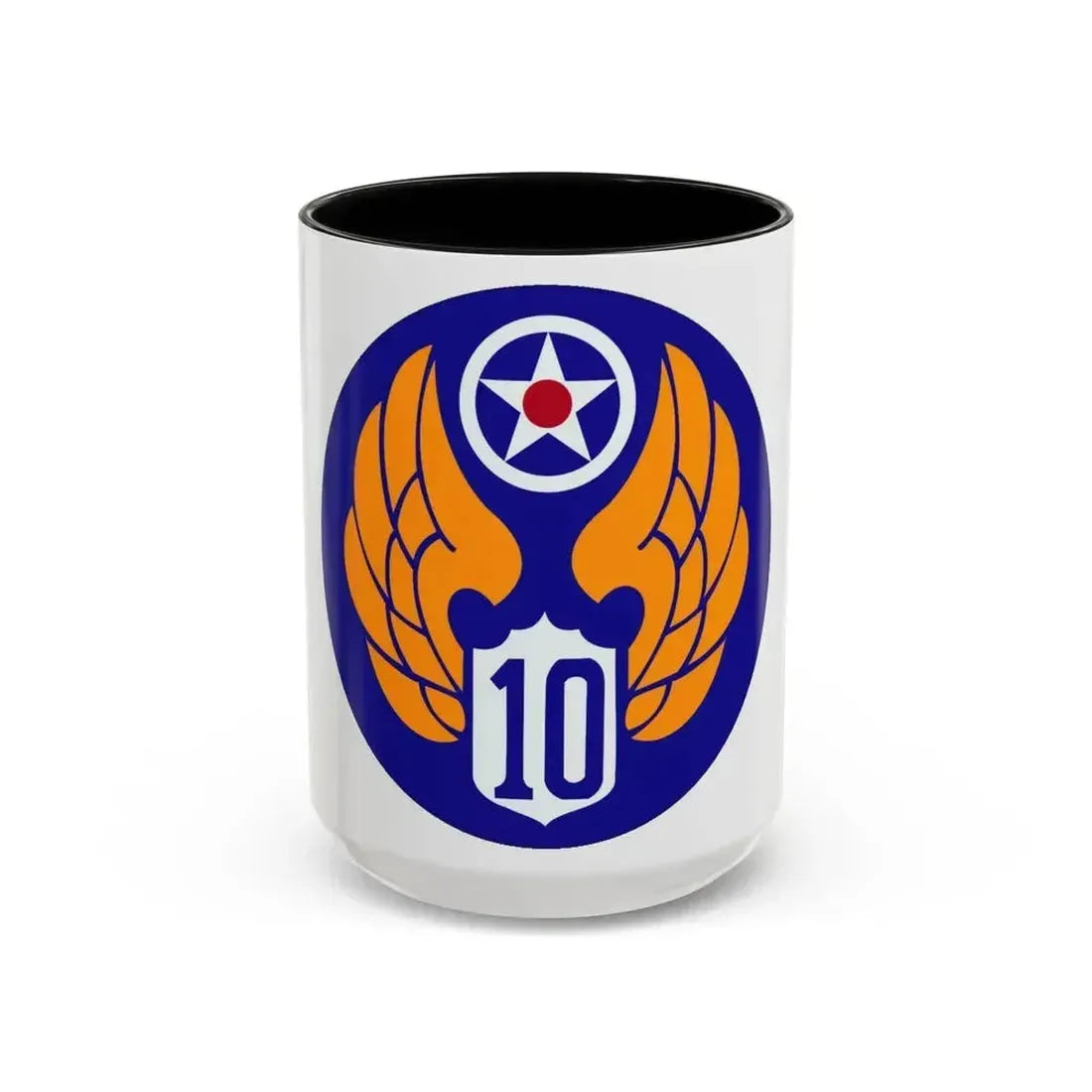 10 Air Force (U.S. Army) Accent Coffee Mug 15oz Black - Go Mug Yourself