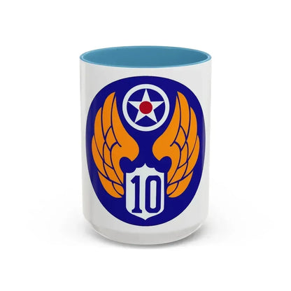 10 Air Force (U.S. Army) Accent Coffee Mug 15oz Light Blue - Go Mug Yourself