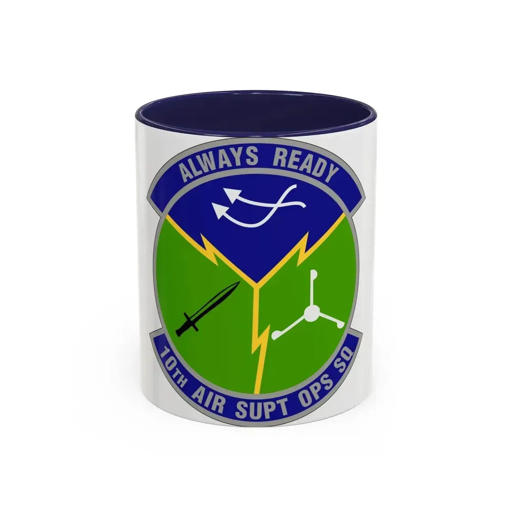 10 Air Support Operations Squadron ACC (U.S. Air Force) Accent Coffee Mug 11oz Navy - Go Mug Yourself