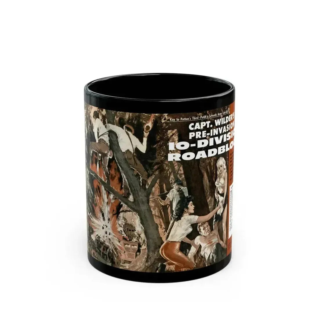 10-Division Roadblock, Stag magazine, July, 1964 - Black Coffee Mug 11oz - Go Mug Yourself