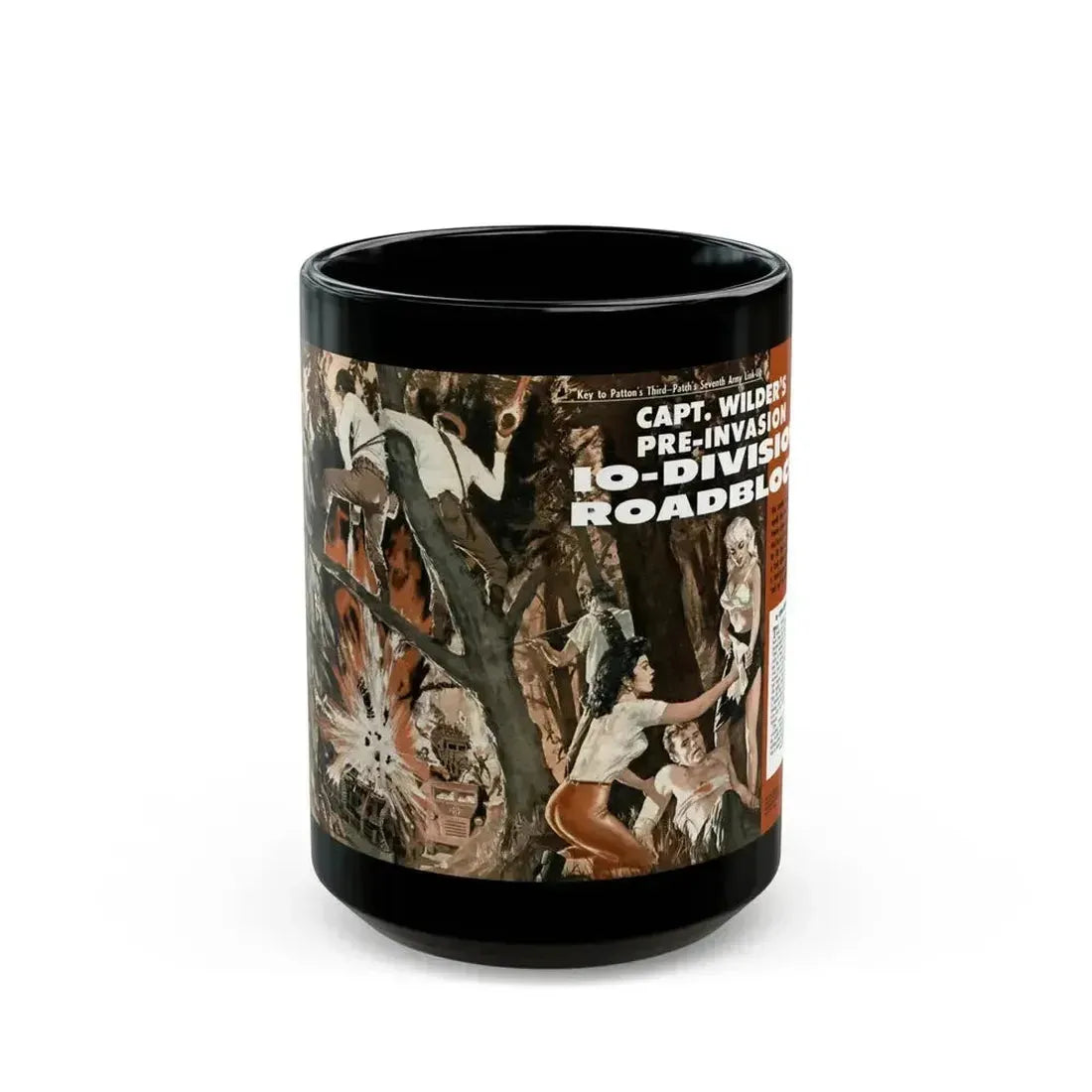 10-Division Roadblock, Stag magazine, July, 1964 - Black Coffee Mug 15oz - Go Mug Yourself