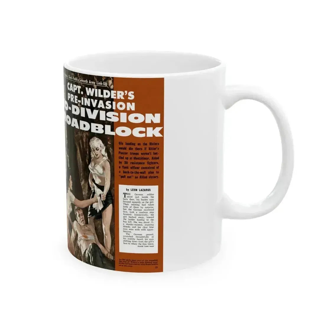 10-Division Roadblock, Stag magazine, July, 1964 - White Coffee Mug - Go Mug Yourself