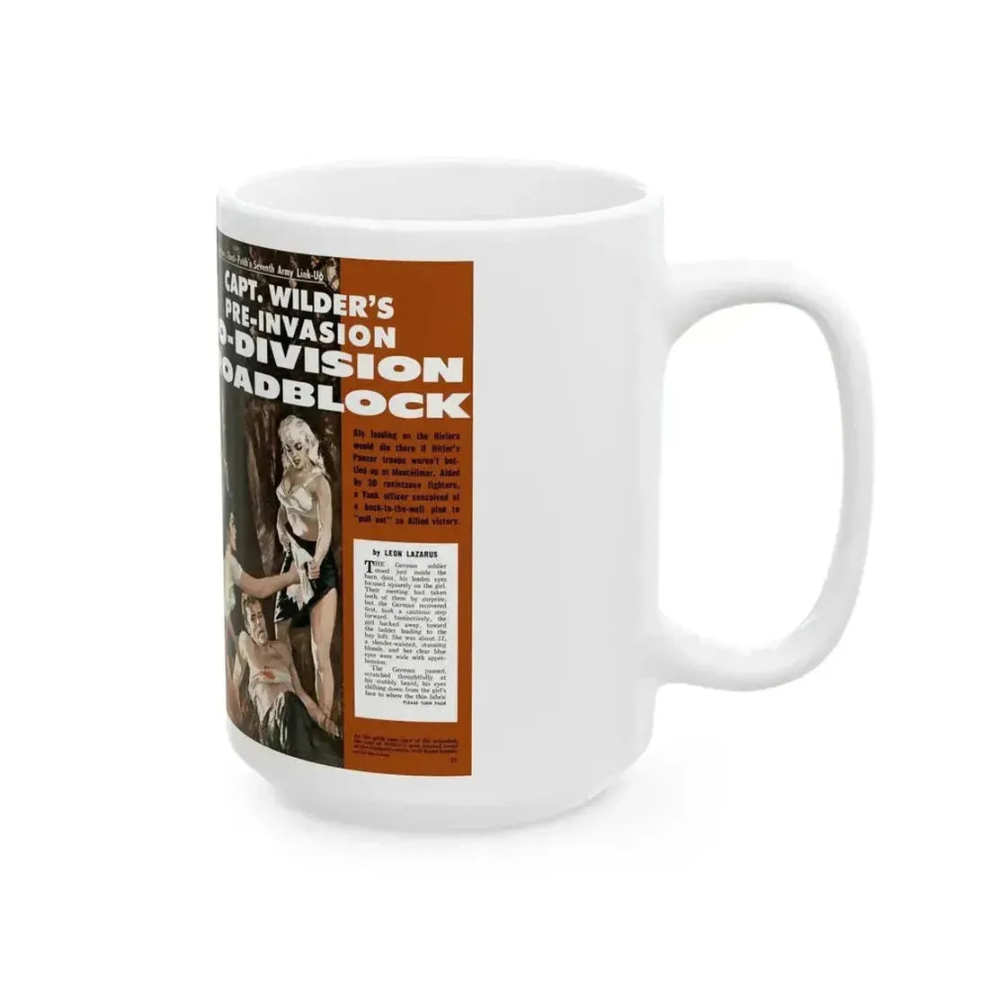 10-Division Roadblock, Stag magazine, July, 1964 - White Coffee Mug - Go Mug Yourself