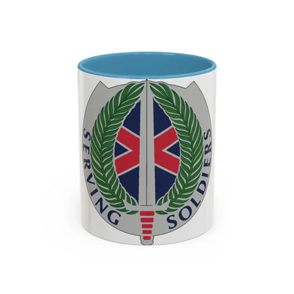 10 Personnel Command (U.S. Army) Accent Coffee Mug-11oz-Light Blue-Go Mug Yourself