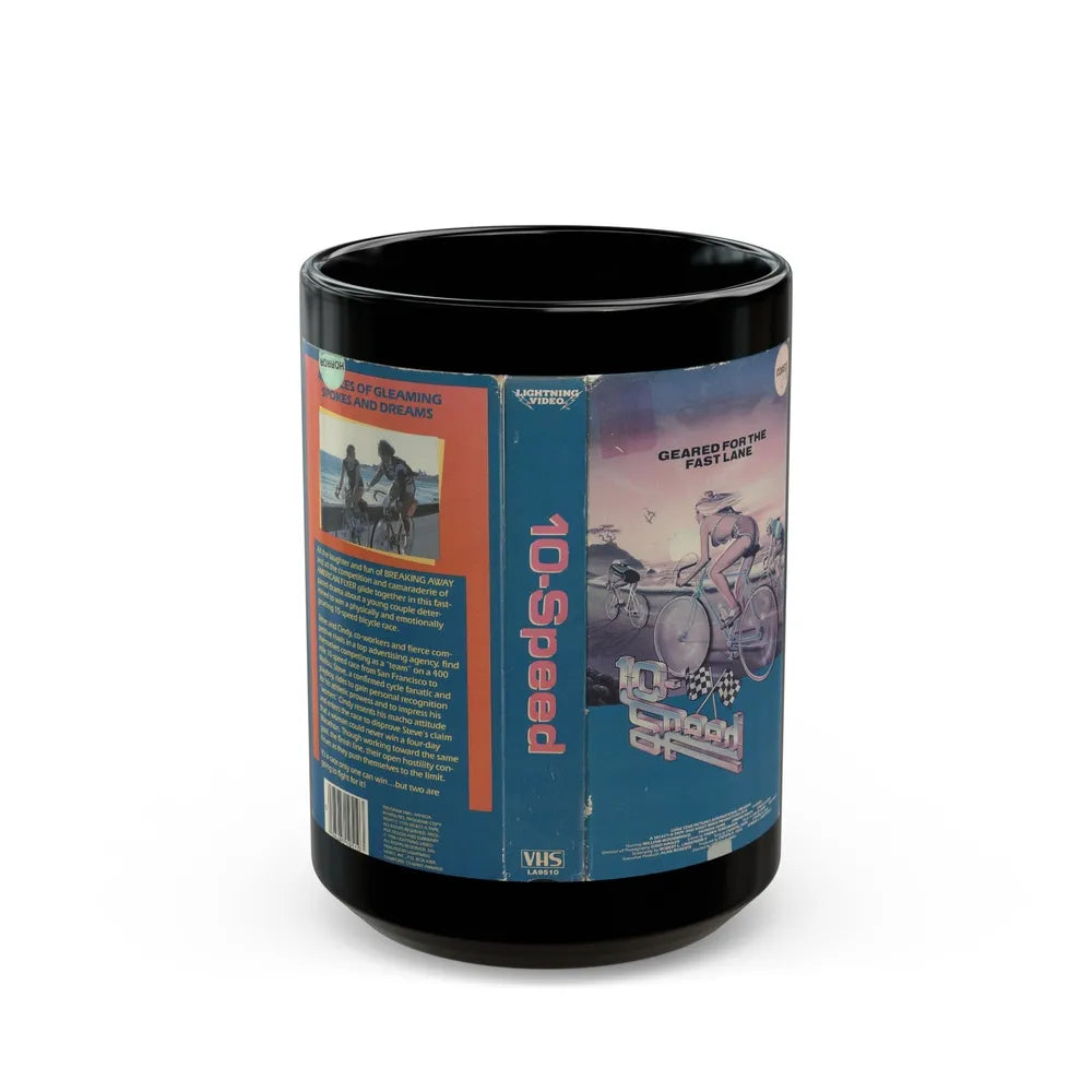 10 SPEED LIGHTNING VIDEO (VHS COVER) - Black Coffee Mug-15oz-Go Mug Yourself