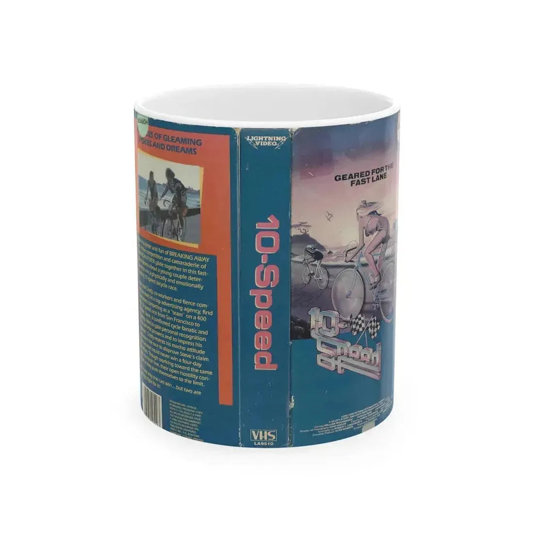 10 SPEED LIGHTNING VIDEO (VHS COVER) - White Coffee Mug 11oz - Go Mug Yourself
