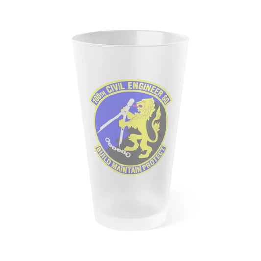 100 Civil Engineer Squadron USAFE (U.S. Air Force) Frosted Pint Glass 16oz-16oz-Frosted-Go Mug Yourself