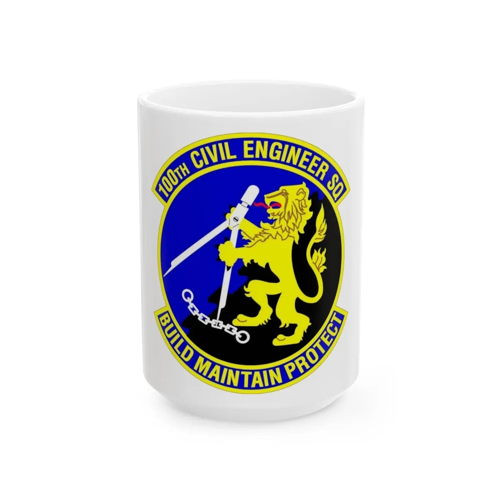 100 Civil Engineer Squadron USAFE (U.S. Air Force) White Coffee Mug-15oz-Go Mug Yourself