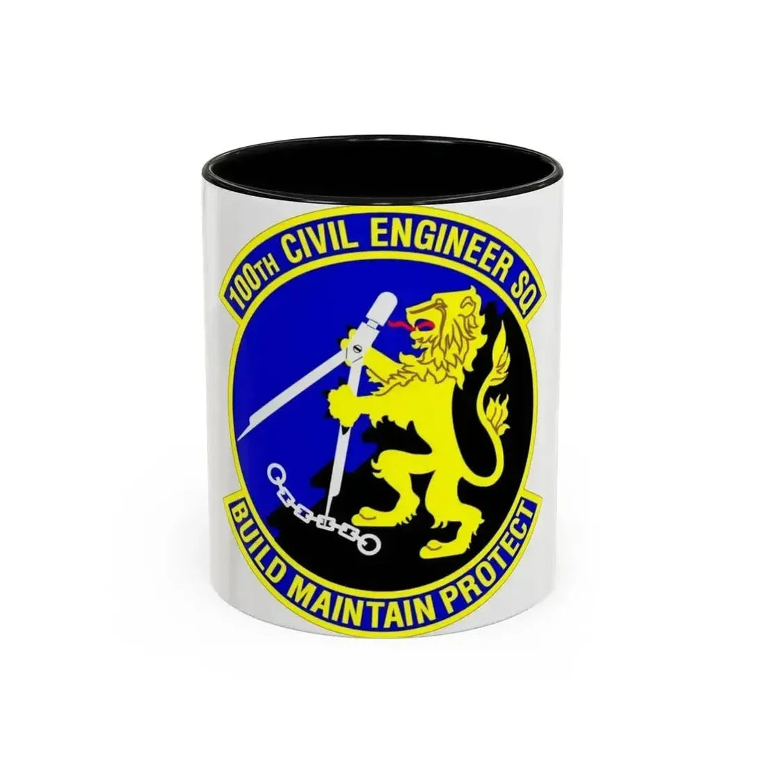 100 Civil Engineer Squadron USAFE (U.S. Air Force) Accent Coffee Mug 11oz Black - Go Mug Yourself