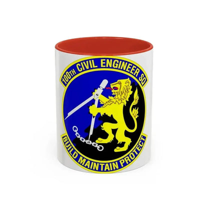 100 Civil Engineer Squadron USAFE (U.S. Air Force) Accent Coffee Mug 11oz Red - Go Mug Yourself
