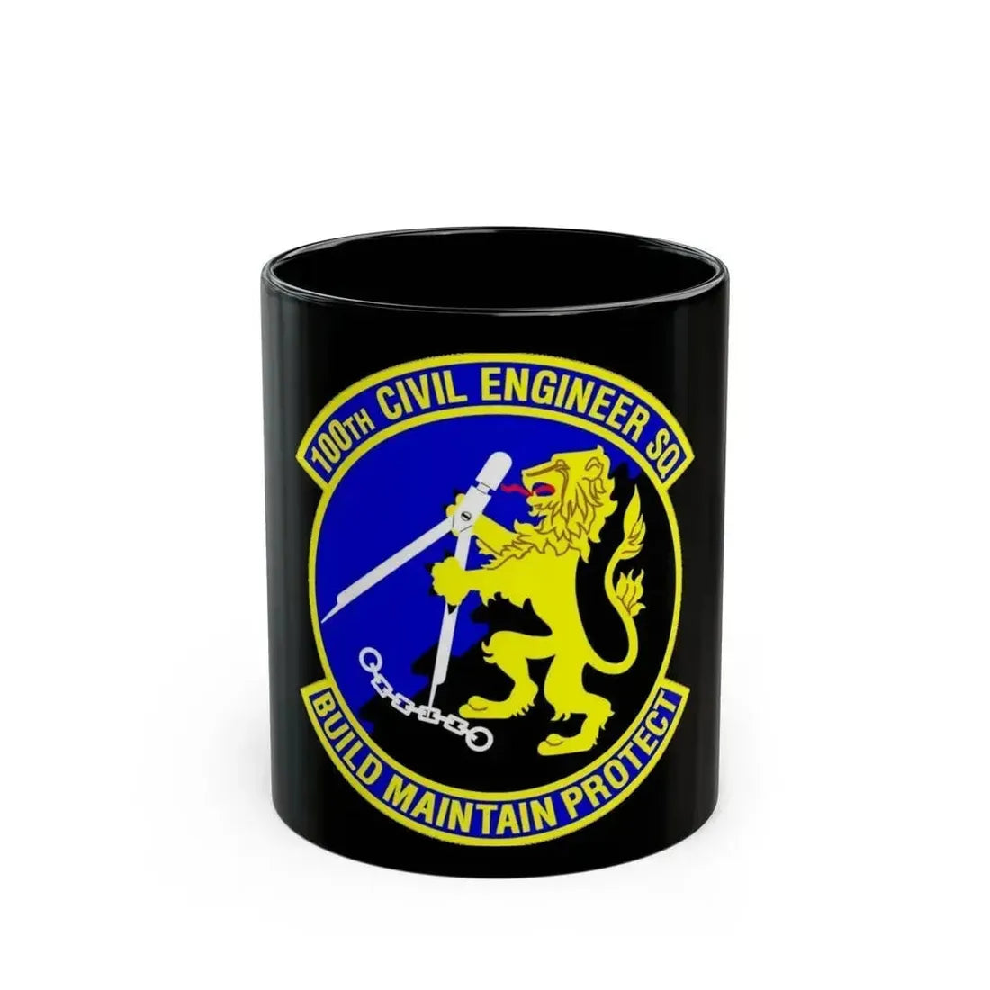 100 Civil Engineer Squadron USAFE (U.S. Air Force) Black Coffee Mug 11oz - Go Mug Yourself