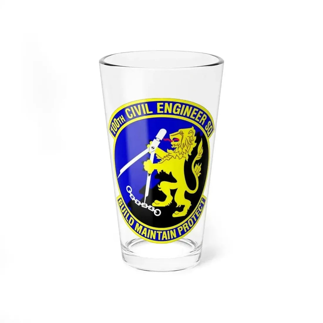 100 Civil Engineer Squadron USAFE (U.S. Air Force) Pint Glass 16oz 16oz - Go Mug Yourself