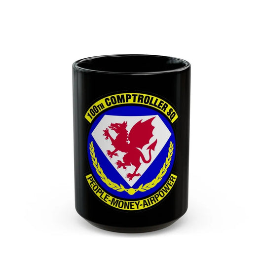 100 Comptroller Squadron USAFE (U.S. Air Force) Black Coffee Mug-15oz-Go Mug Yourself