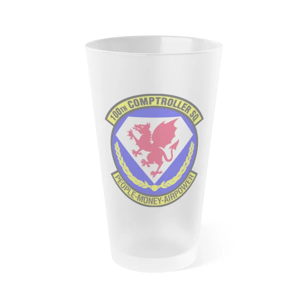 100 Comptroller Squadron USAFE (U.S. Air Force) Frosted Pint Glass 16oz-16oz-Frosted-Go Mug Yourself