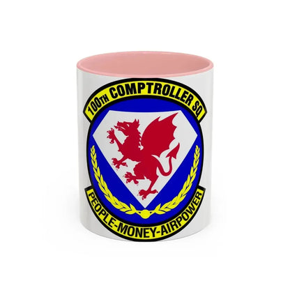 100 Comptroller Squadron USAFE (U.S. Air Force) Accent Coffee Mug 11oz Pink - Go Mug Yourself