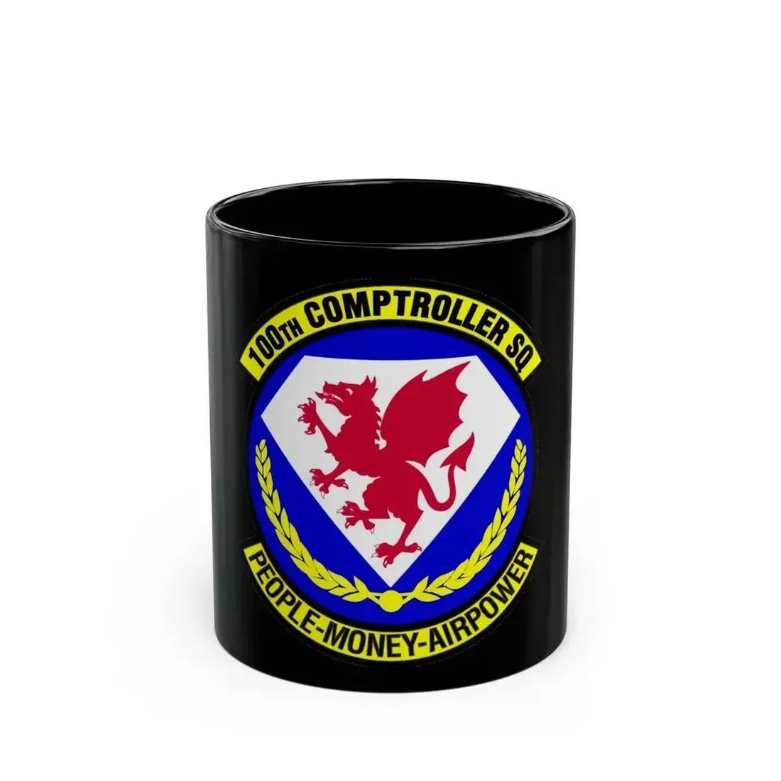 100 Comptroller Squadron USAFE (U.S. Air Force) Black Coffee Mug 11oz - Go Mug Yourself