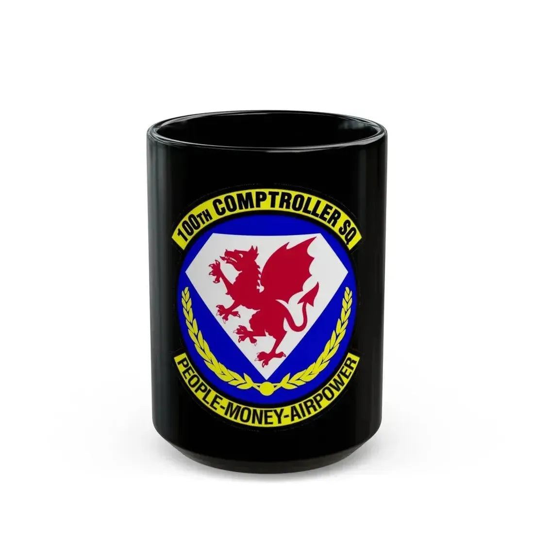 100 Comptroller Squadron USAFE (U.S. Air Force) Black Coffee Mug 15oz - Go Mug Yourself