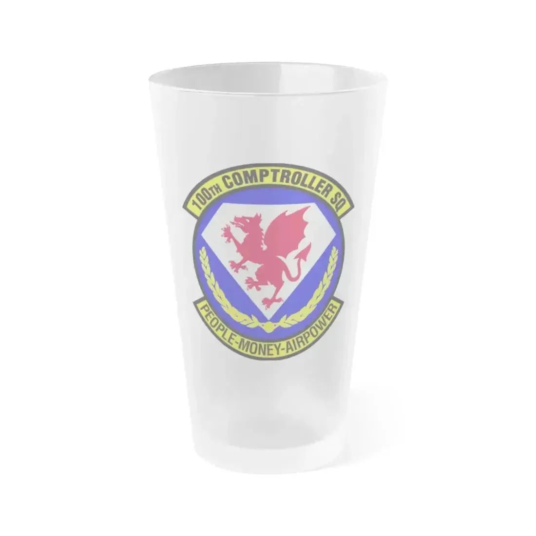 100 Comptroller Squadron USAFE (U.S. Air Force) Frosted Pint Glass 16oz 16oz Frosted - Go Mug Yourself