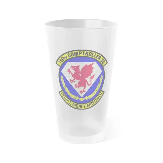 100 Comptroller Squadron USAFE (U.S. Air Force) Frosted Pint Glass 16oz 16oz Frosted - Go Mug Yourself
