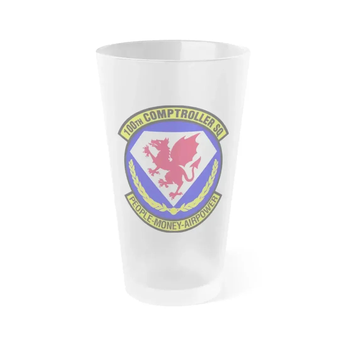 100 Comptroller Squadron USAFE (U.S. Air Force) Frosted Pint Glass 16oz - Go Mug Yourself