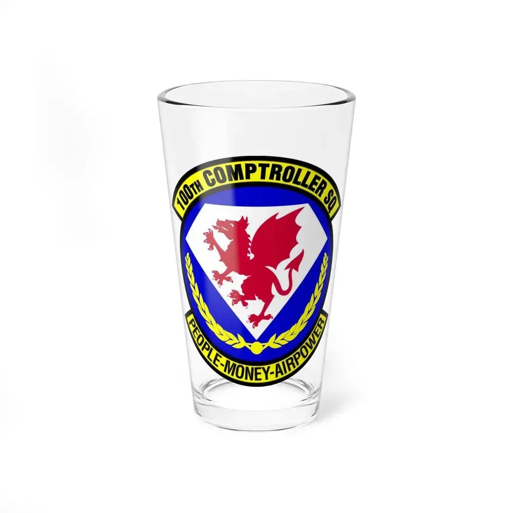 100 Comptroller Squadron USAFE (U.S. Air Force) Pint Glass 16oz 16oz - Go Mug Yourself