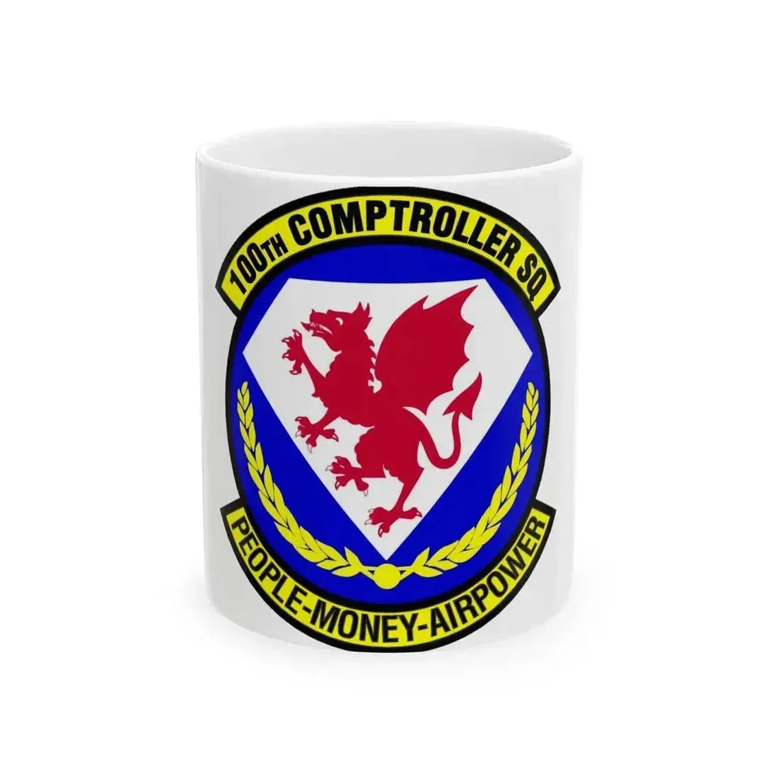 100 Comptroller Squadron USAFE (U.S. Air Force) White Coffee Mug 11oz - Go Mug Yourself