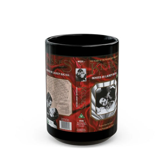 100 YEARS OF THE MOVIES MOST PASSIONATE KISSES HOSTED BY LAUREN BACALL (VHS COVER) - Black Coffee Mug-15oz-Go Mug Yourself