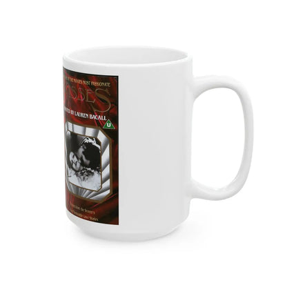 100 YEARS OF THE MOVIES MOST PASSIONATE KISSES HOSTED BY LAUREN BACALL (VHS COVER) - White Coffee Mug-Go Mug Yourself