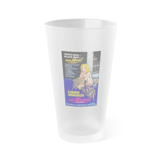 1,000 CONVICTS AND A WOMAN 1971 Movie Poster - Frosted Pint Glass 16oz-16oz-Frosted-Go Mug Yourself