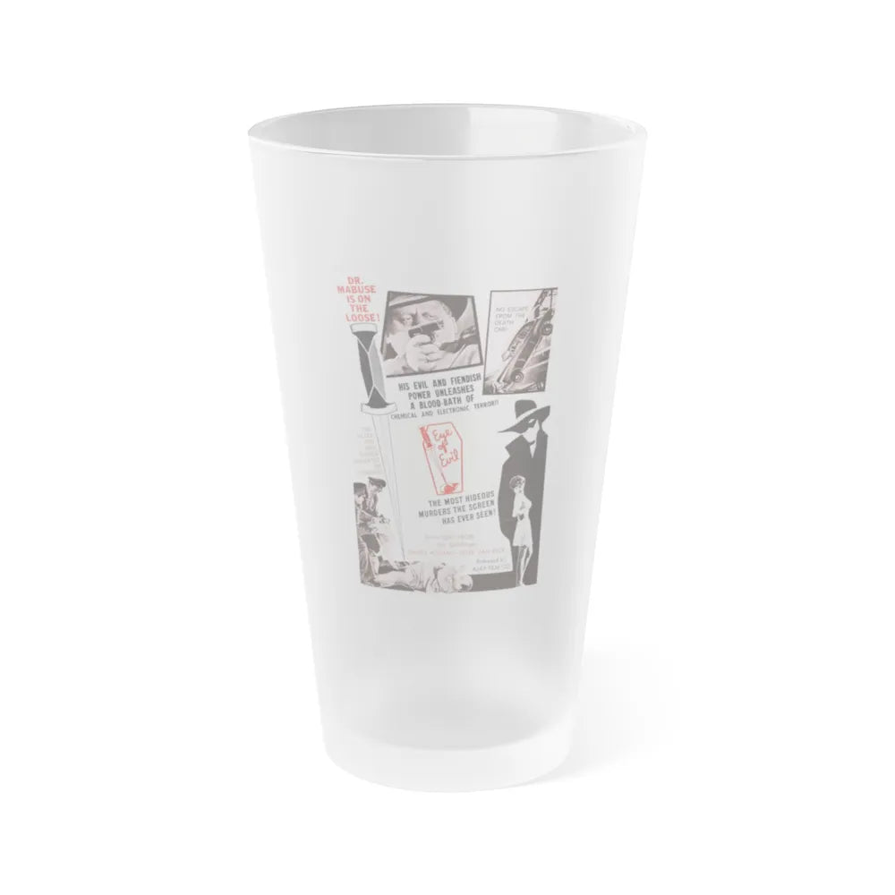 1000 EYES OF DR.MABUSE (4) 1960 Movie Poster - Frosted Pint Glass 16oz-16oz-Frosted-Go Mug Yourself