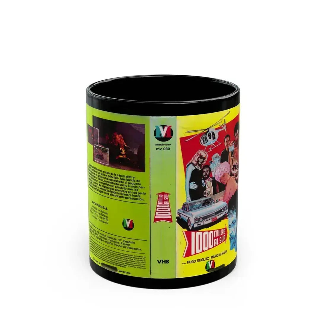 1000 MILLAS AL SUR (VHS COVER) - Black Coffee Mug 11oz - Go Mug Yourself