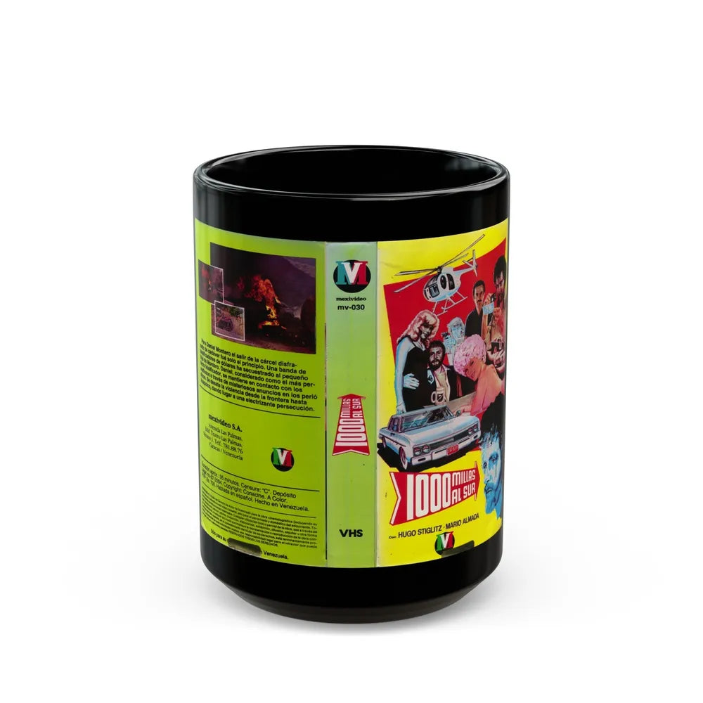 1000 MILLAS AL SUR (VHS COVER) - Black Coffee Mug-15oz-Go Mug Yourself