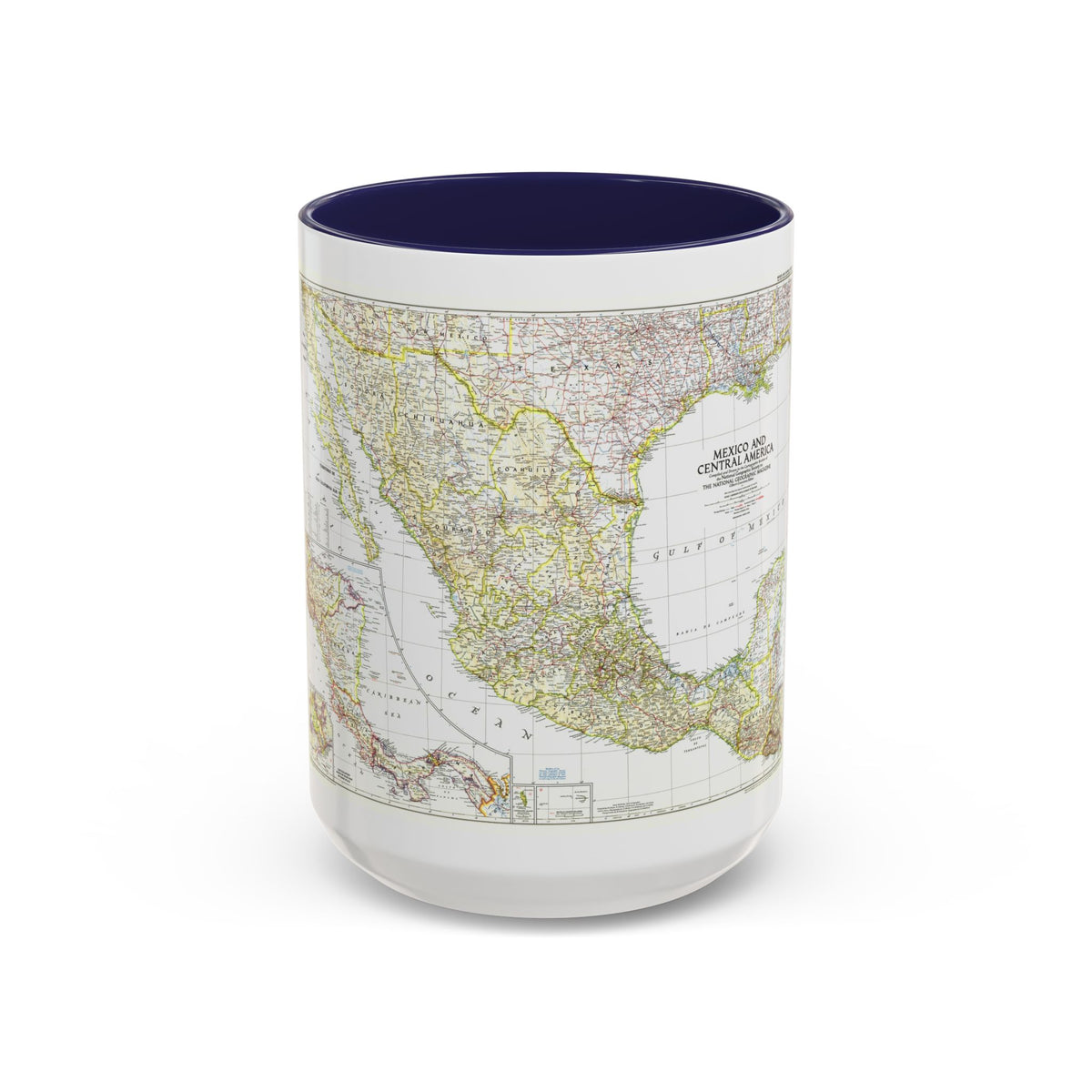 Central America & Mexico (1953) (Map) Accent Coffee Mug