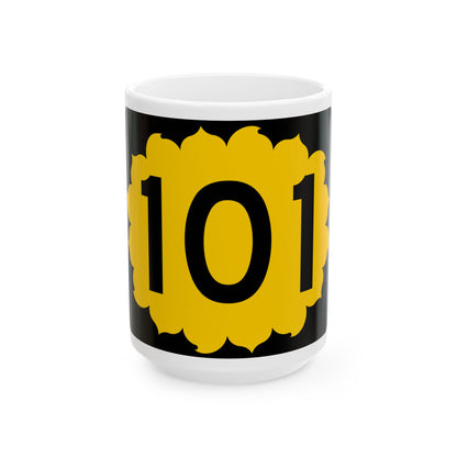 K-101 (Kansas) (Road Sign) White Coffee Mug